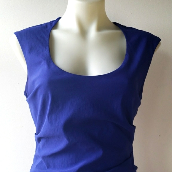 Cobalt Blue Snug Ruched Le Chateau Bodycon Shaping Dress - Picture 4 of 11